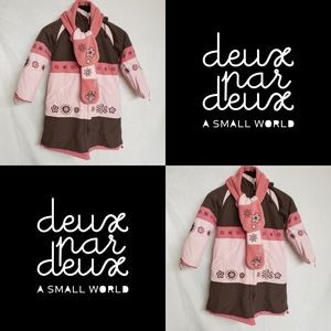 Deux Par Deux Long Winter Coat with Scarf